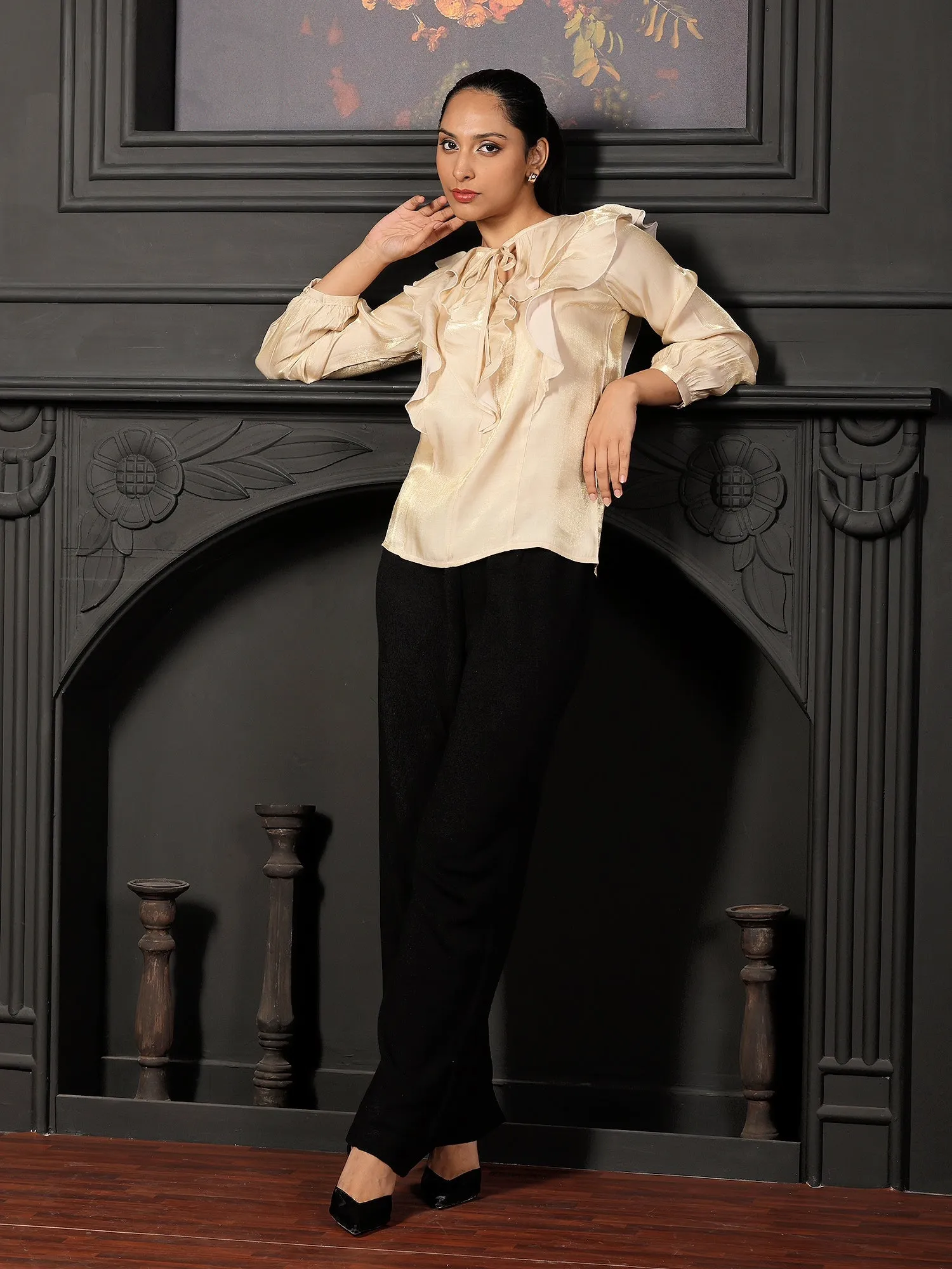 Elira Ruffle Detail Top - Yellow sold by Salt Attire product image thumbnail 3