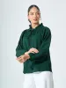 Mossy Smocked Neckline Top - Dark Green sold by Salt Attire