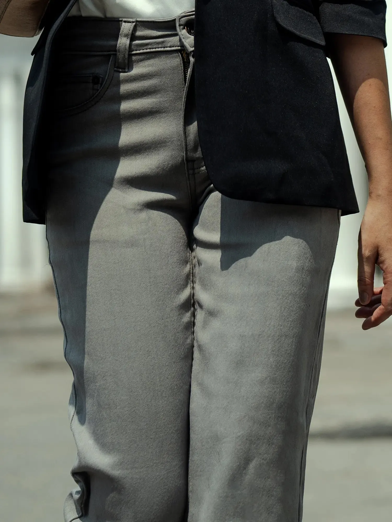 Taylor Mid Rise Flared Jeans - Light Grey sold by Salt Attire product image thumbnail 2