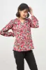 Mosaic Berry Geometric V Neck Top - Multicolor sold by Salt Attire