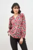 Mosaic Berry Geometric V Neck Top - Multicolor sold by Salt Attire