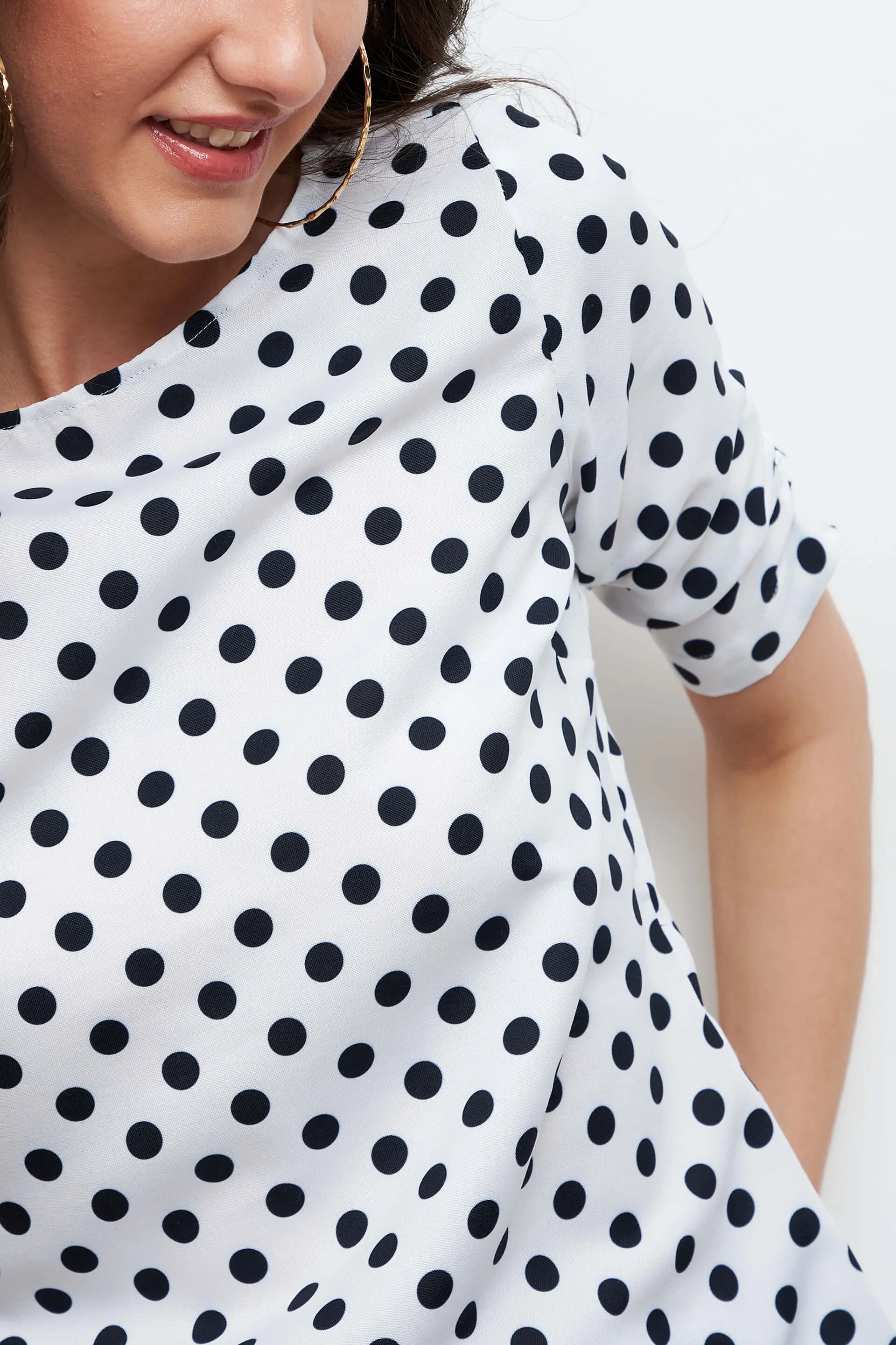 Dory Ruched sleeve Top - Polka Print sold by Salt Attire product image thumbnail 3