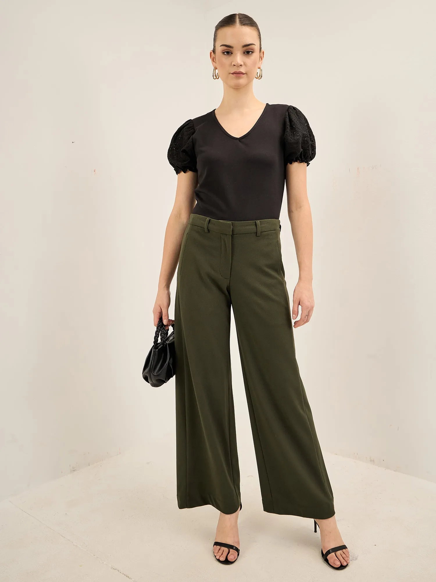 Broderie Tee Schiffli Insert T-Shirt - Black sold by Salt Attire product image thumbnail 4