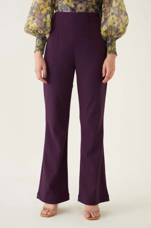 Glorious High Rise Bootcut Pants - Purple sold by Salt Attire