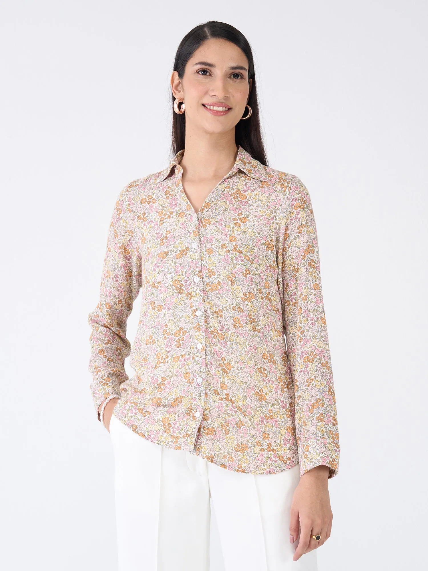 Sierra Shirt Floral Button Down Shirt-Multicolor sold by Salt Attire product image thumbnail 4