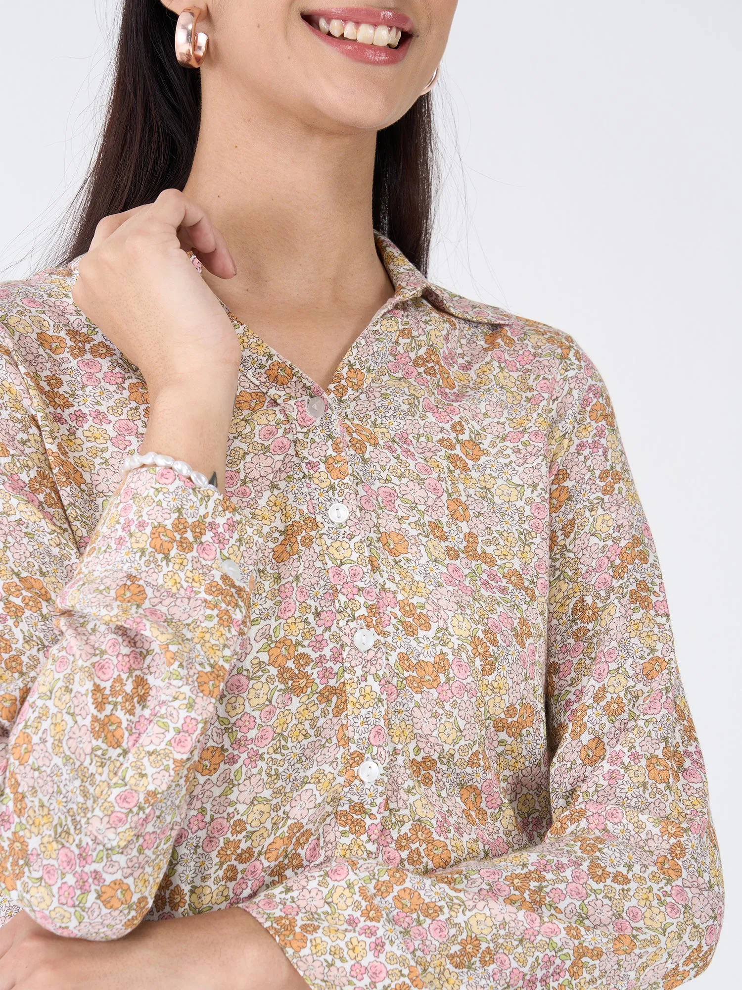 Sierra Shirt Floral Button Down Shirt-Multicolor sold by Salt Attire product image thumbnail 3