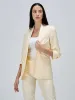 Iconic Ruched Sleeve Blazer-Cream sold by Salt Attire