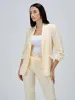 Iconic Ruched Sleeve Blazer-Cream sold by Salt Attire