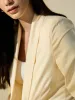 Iconic Ruched Sleeve Blazer-Cream sold by Salt Attire