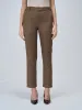 Lumi Mid Rise Slim Fit Trousers-Umber Green sold by Salt Attire