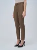 Lumi Mid Rise Slim Fit Trousers-Umber Green sold by Salt Attire