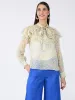 Honeycup Floral Ruffled Top-Yellow/Blue sold by Salt Attire