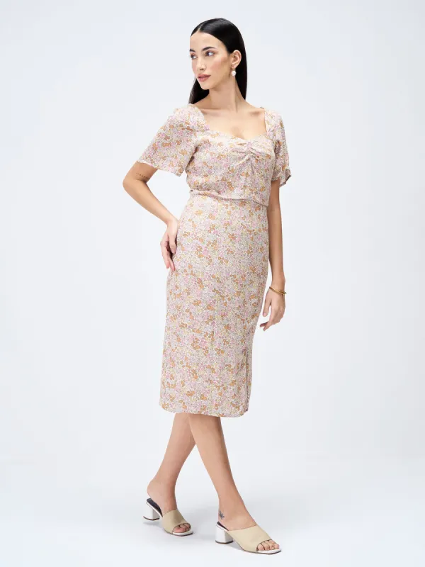 Sierra Dress Floral Sheath Dress-Multicolor sold by Salt Attire