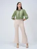 Serene Sage Embroidered Shirt - Olive & White sold by Salt Attire