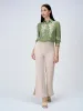 Serene Sage Embroidered Shirt - Olive & White sold by Salt Attire