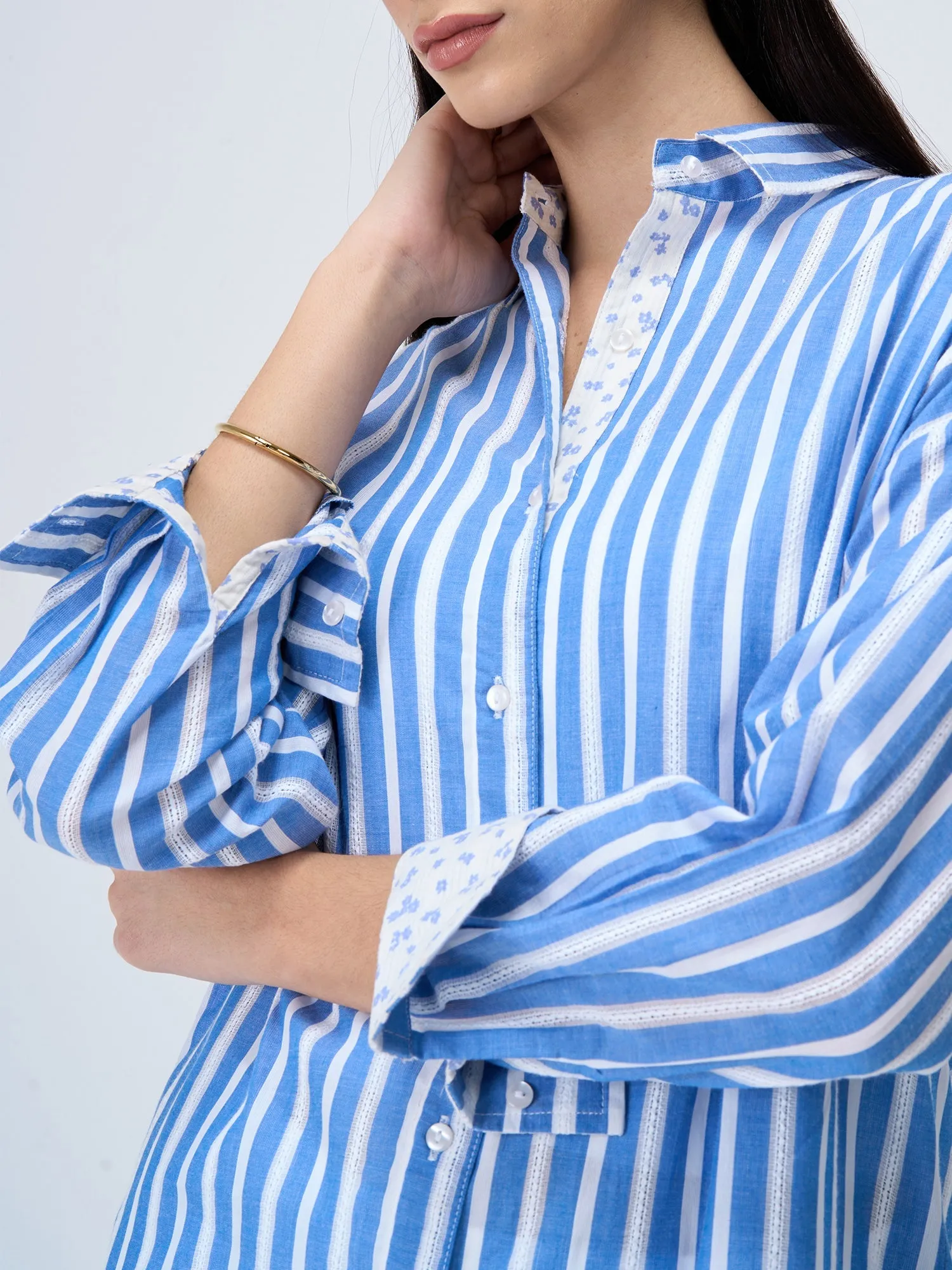 Seafarer Striped Button Down Shirt-Blue & White sold by Salt Attire product image thumbnail 2