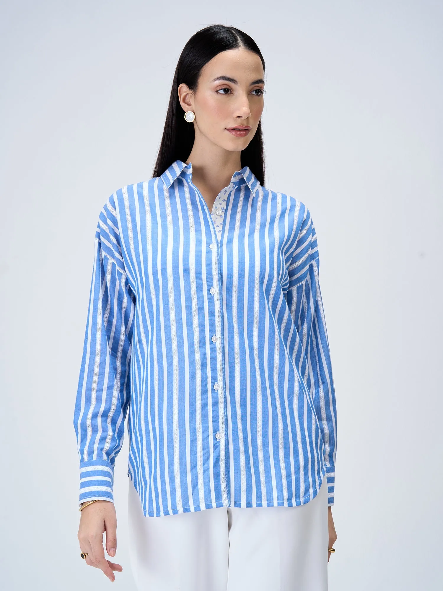 Seafarer Striped Button Down Shirt-Blue & White sold by Salt Attire product image thumbnail 3