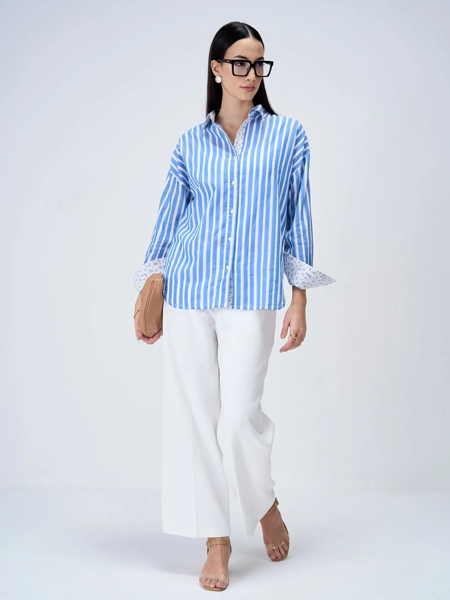 Seafarer Striped Button Down Shirt-Blue & White sold by Salt Attire product image thumbnail 4