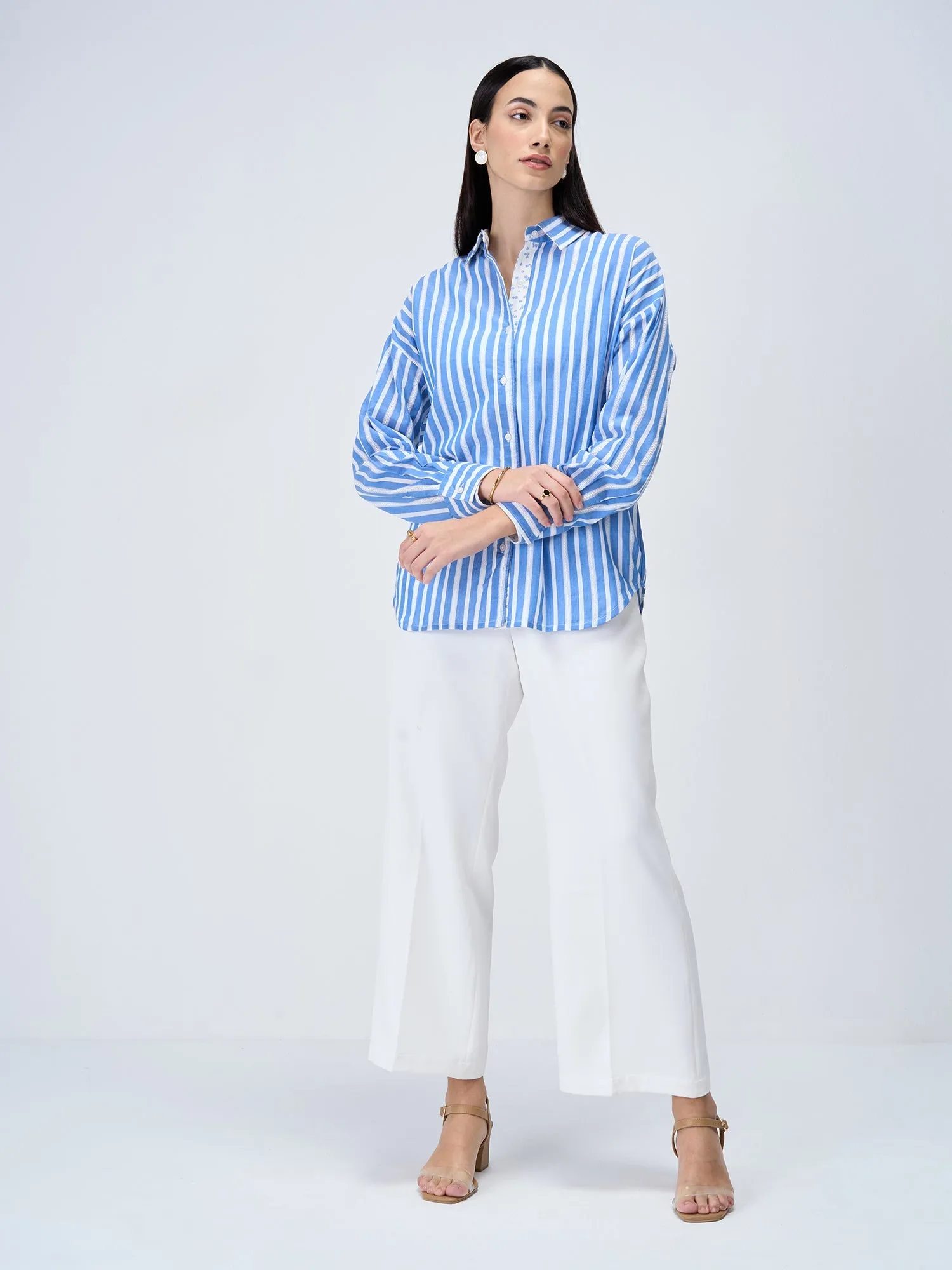 Seafarer Striped Button Down Shirt-Blue & White sold by Salt Attire product image thumbnail 5