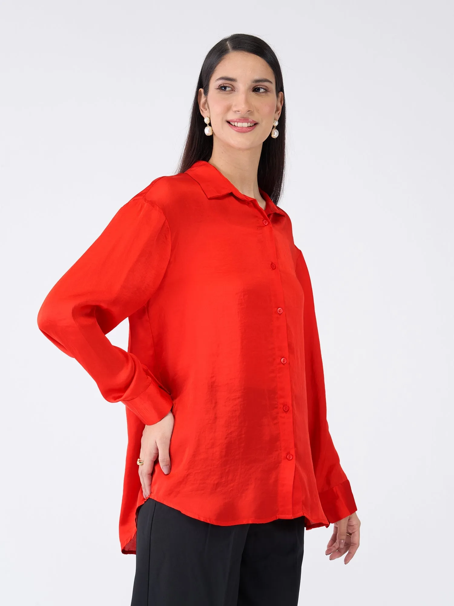 Cheri Button Down Shirt-Red sold by Salt Attire product image thumbnail 3