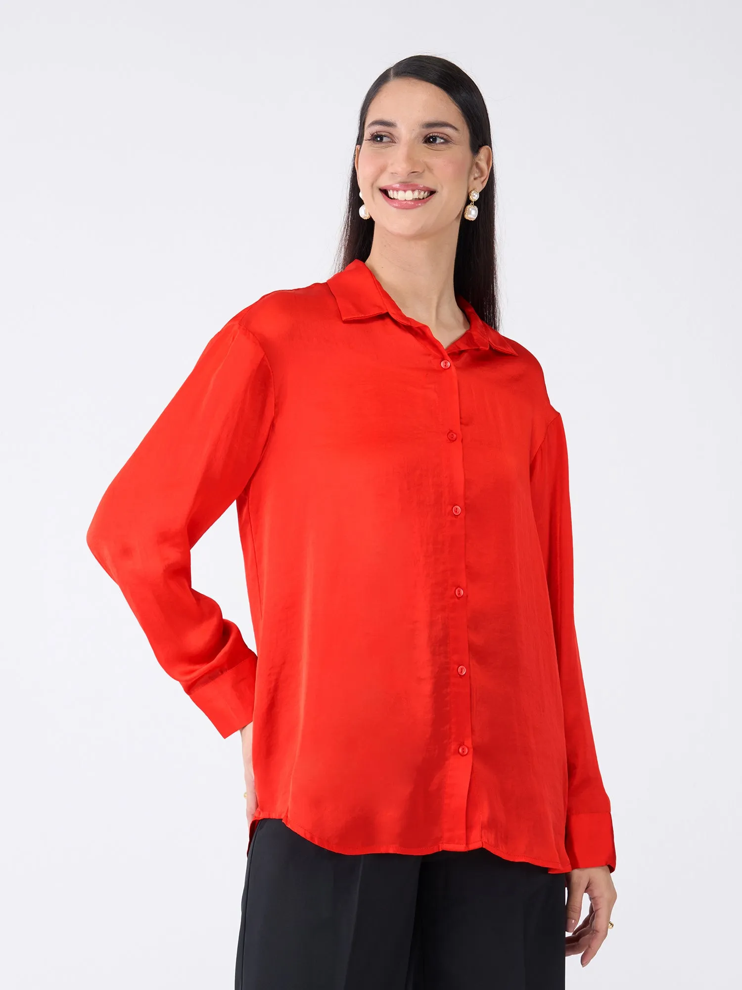 Cheri Button Down Shirt-Red sold by Salt Attire product image thumbnail 5