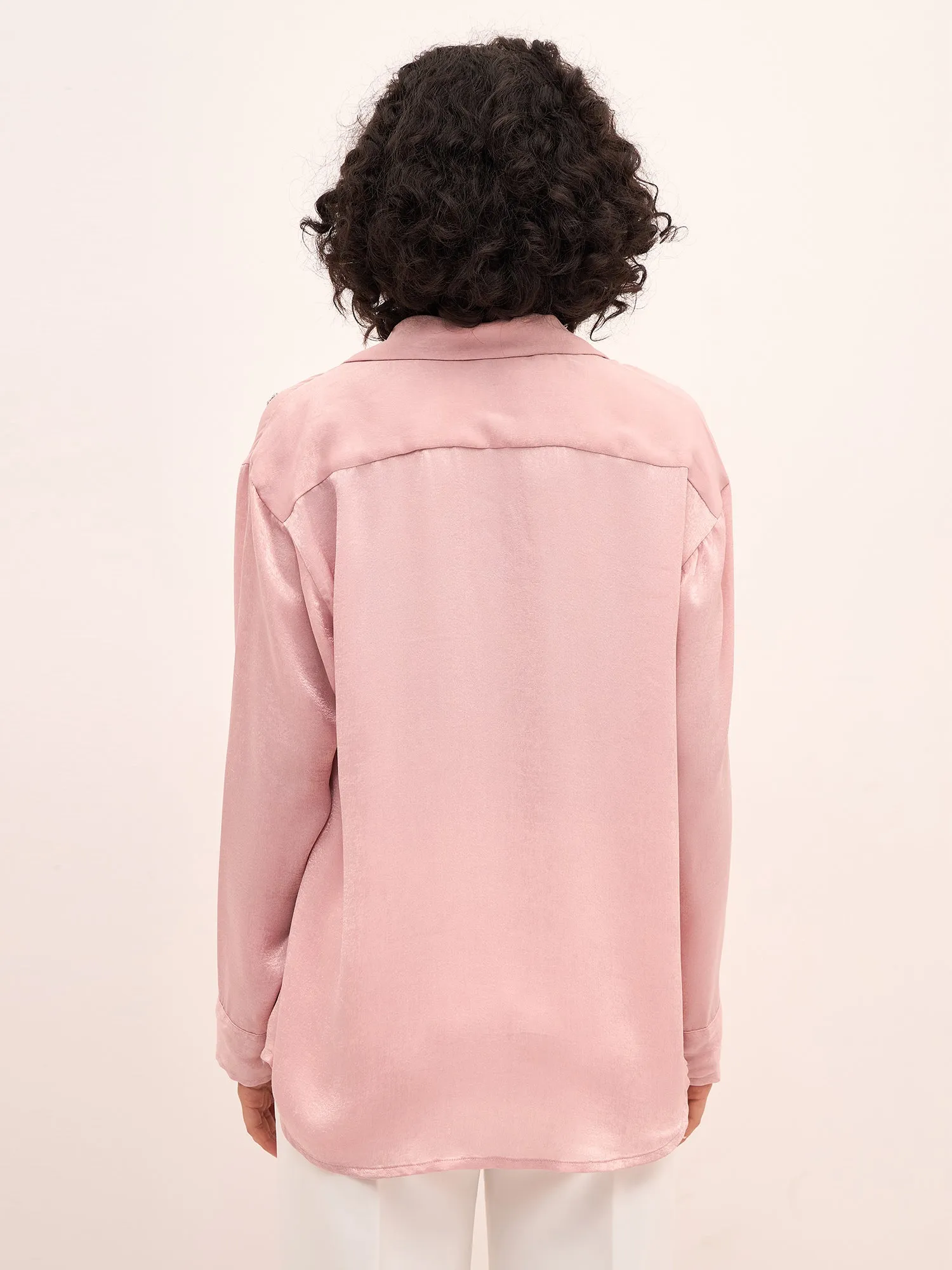 Champagne Night Embellished Button Down Shirt-Blush Pink sold by Salt Attire product image thumbnail 5