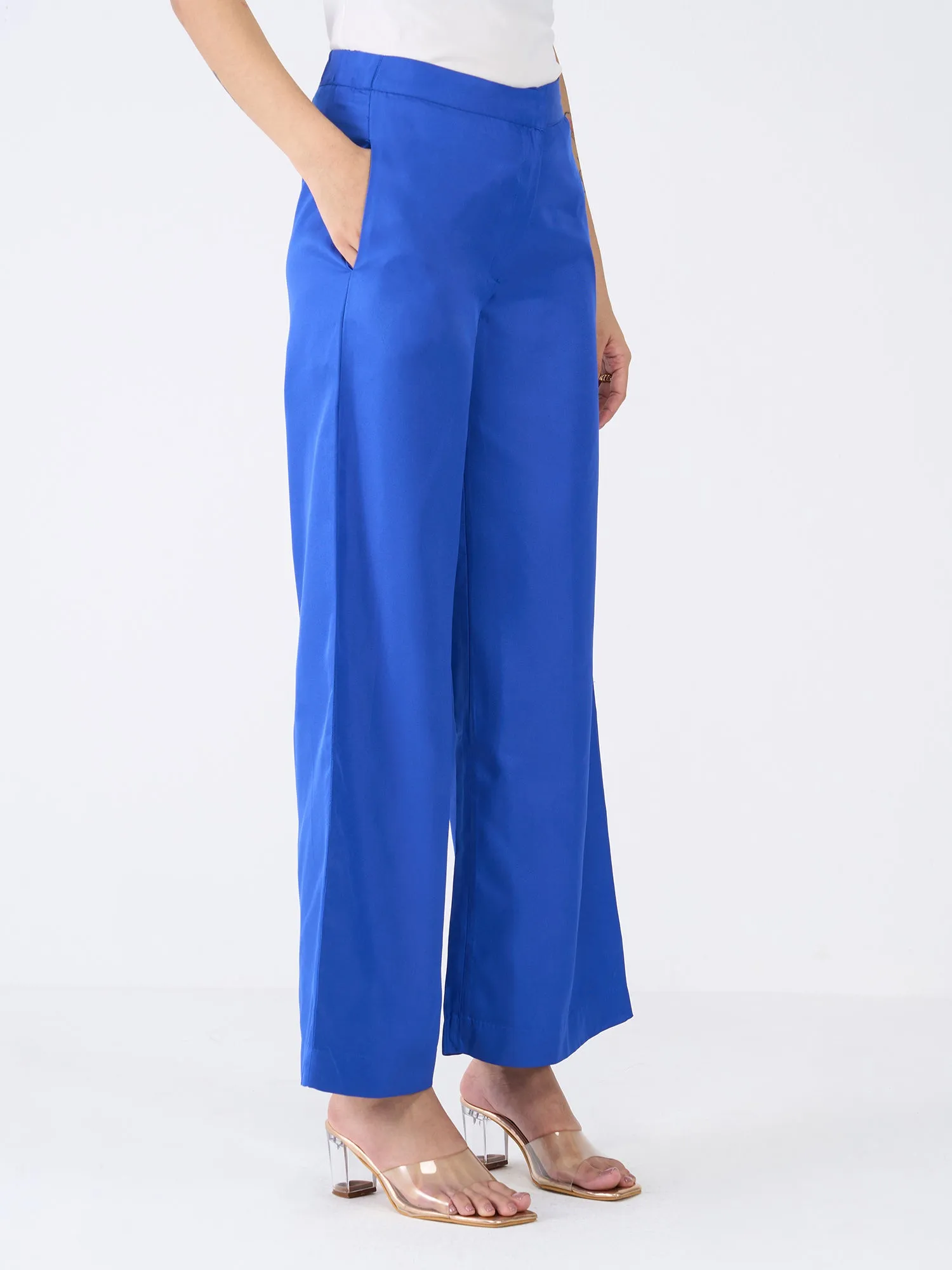 Mercer Mid Rise Wide Legged Trousers-Dark Blue sold by Salt Attire product image thumbnail 3