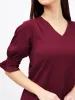 Lychee Smocked Sleeves Top-Maroon sold by Salt Attire