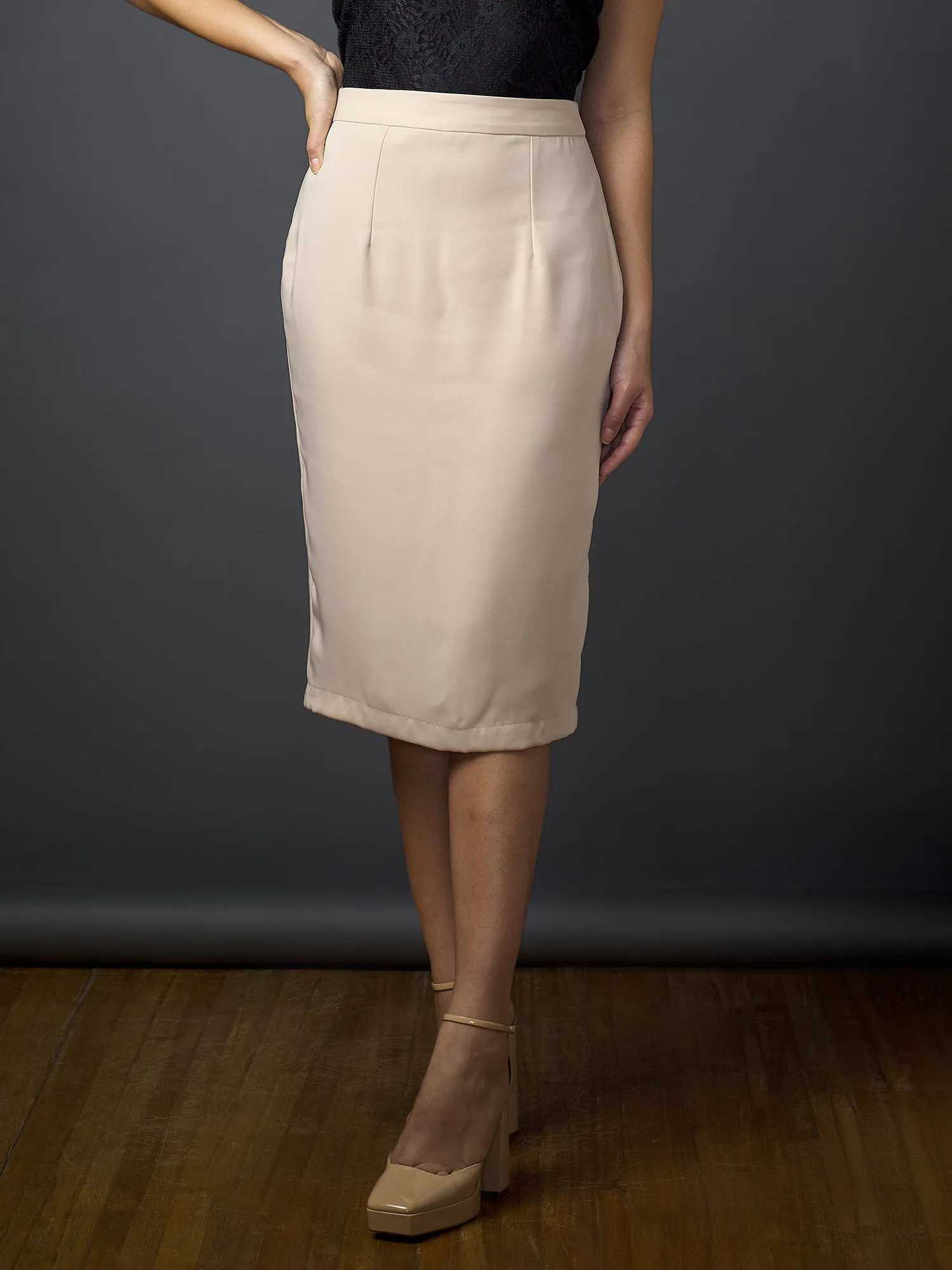 Ruth Longline Pencil Skirt-Ivory sold by Salt Attire product image thumbnail 4
