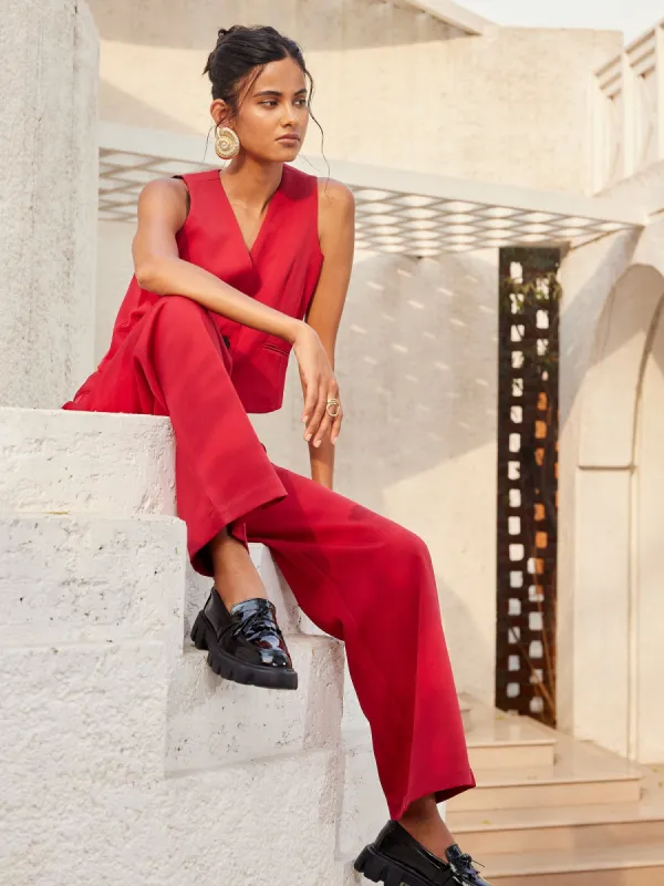 Oprah Single Breasted Vest-Viva Magenta sold by Salt Attire