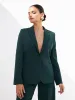 Gritty Single Breasted Blazer-Dark Green sold by Salt Attire