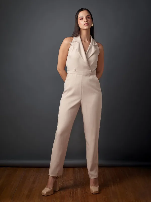 Teresa Collared Jumpsuit-Ivory sold by Salt Attire