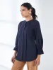 Panache-Navy Pintuck Detailing Top-Navy sold by Salt Attire