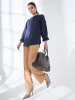 Panache-Navy Pintuck Detailing Top-Navy sold by Salt Attire