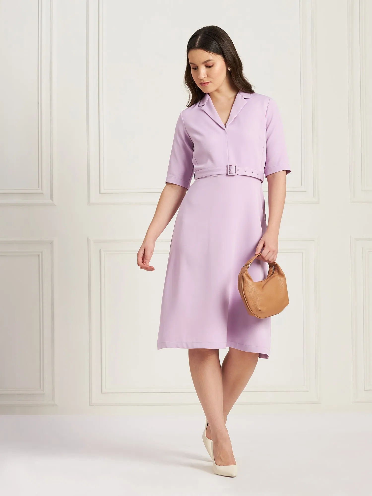 Simpatico Collared Dress-Lavender sold by Salt Attire