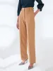 Quaint Straight High Rise Pants-Beige sold by Salt Attire