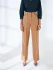 Quaint Straight High Rise Pants-Beige sold by Salt Attire