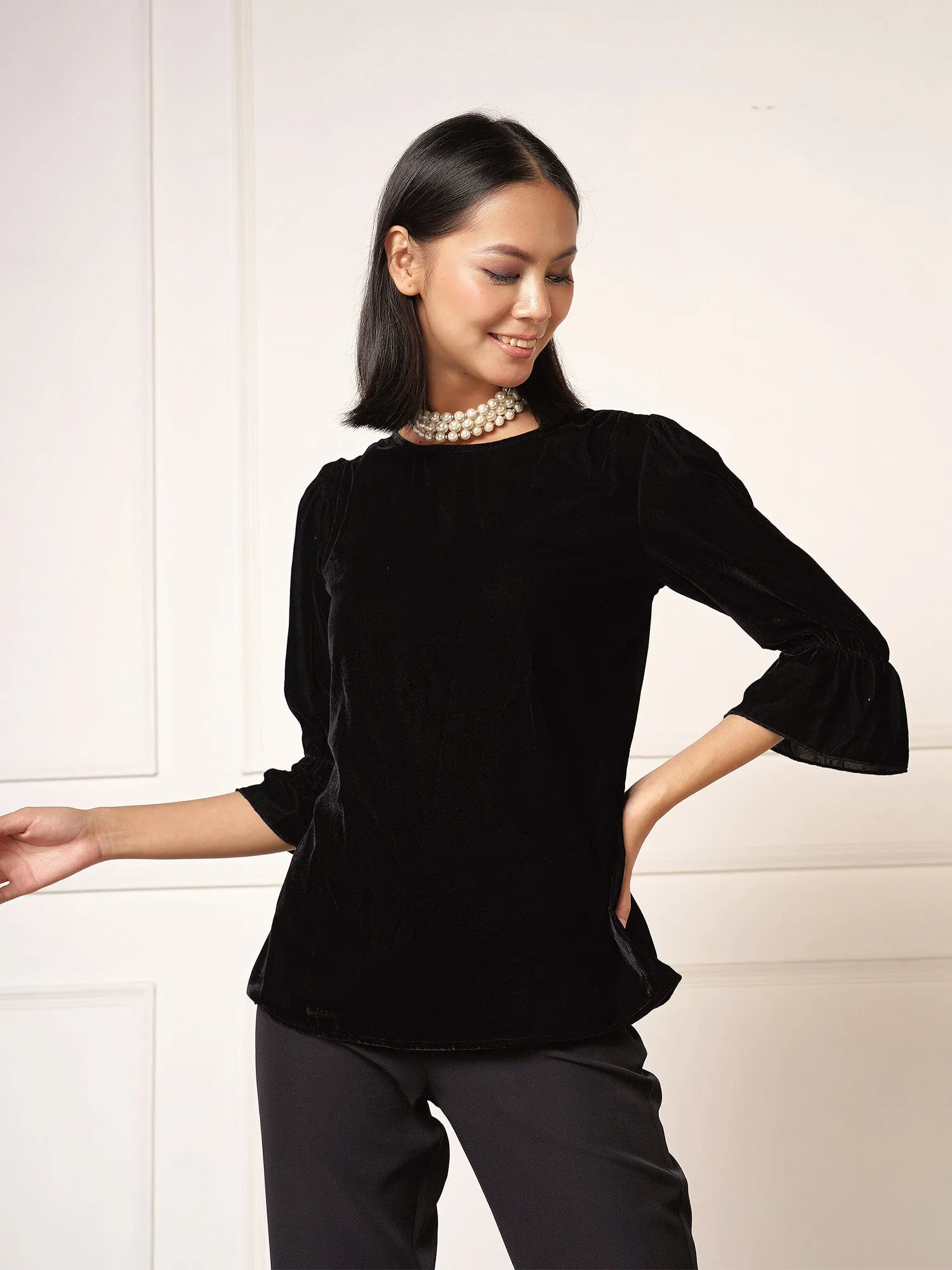 Jennifer Boat Neck Top-Black sold by Salt Attire product image thumbnail 5