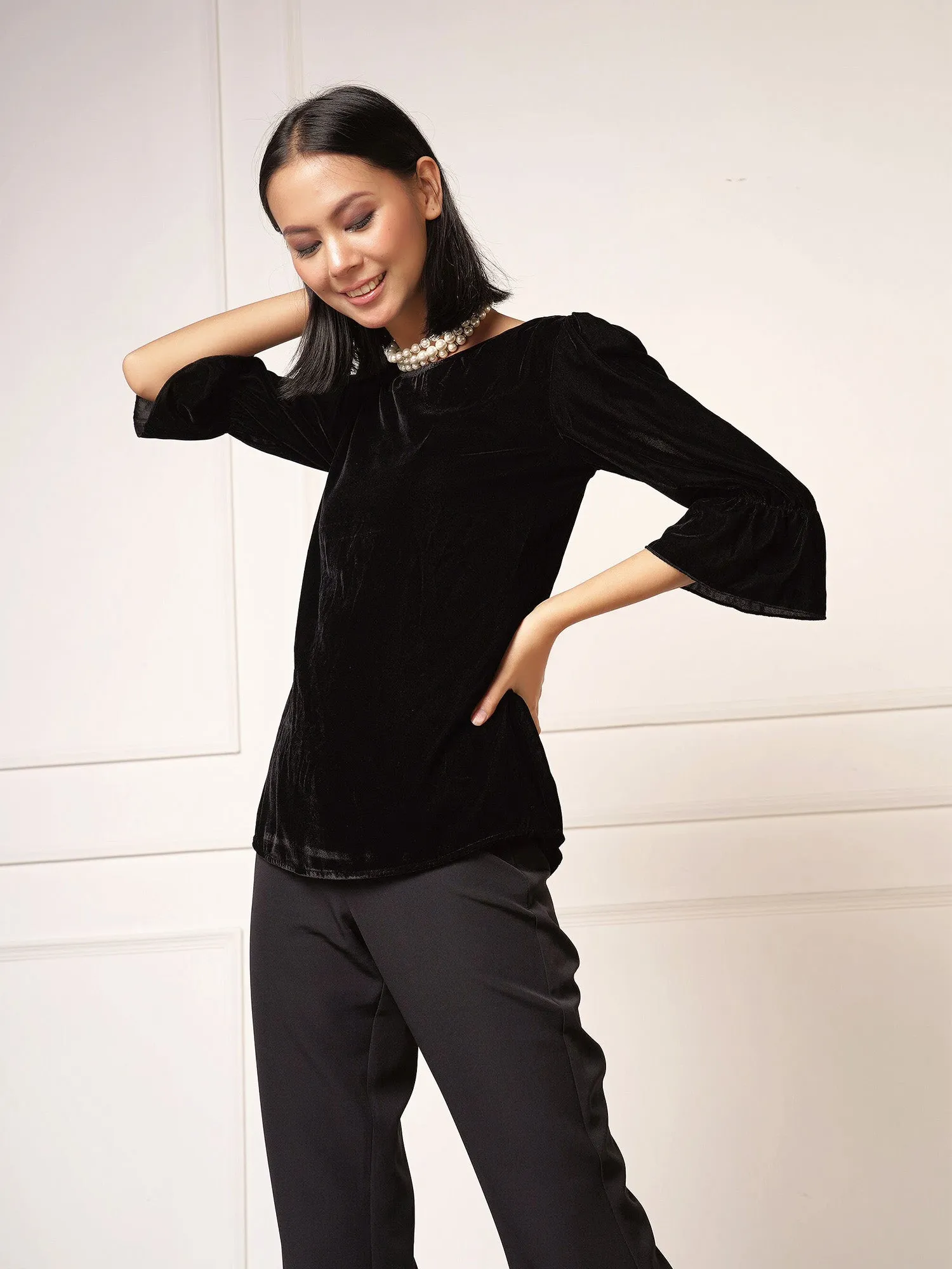 Jennifer Boat Neck Top-Black sold by Salt Attire product image thumbnail 2