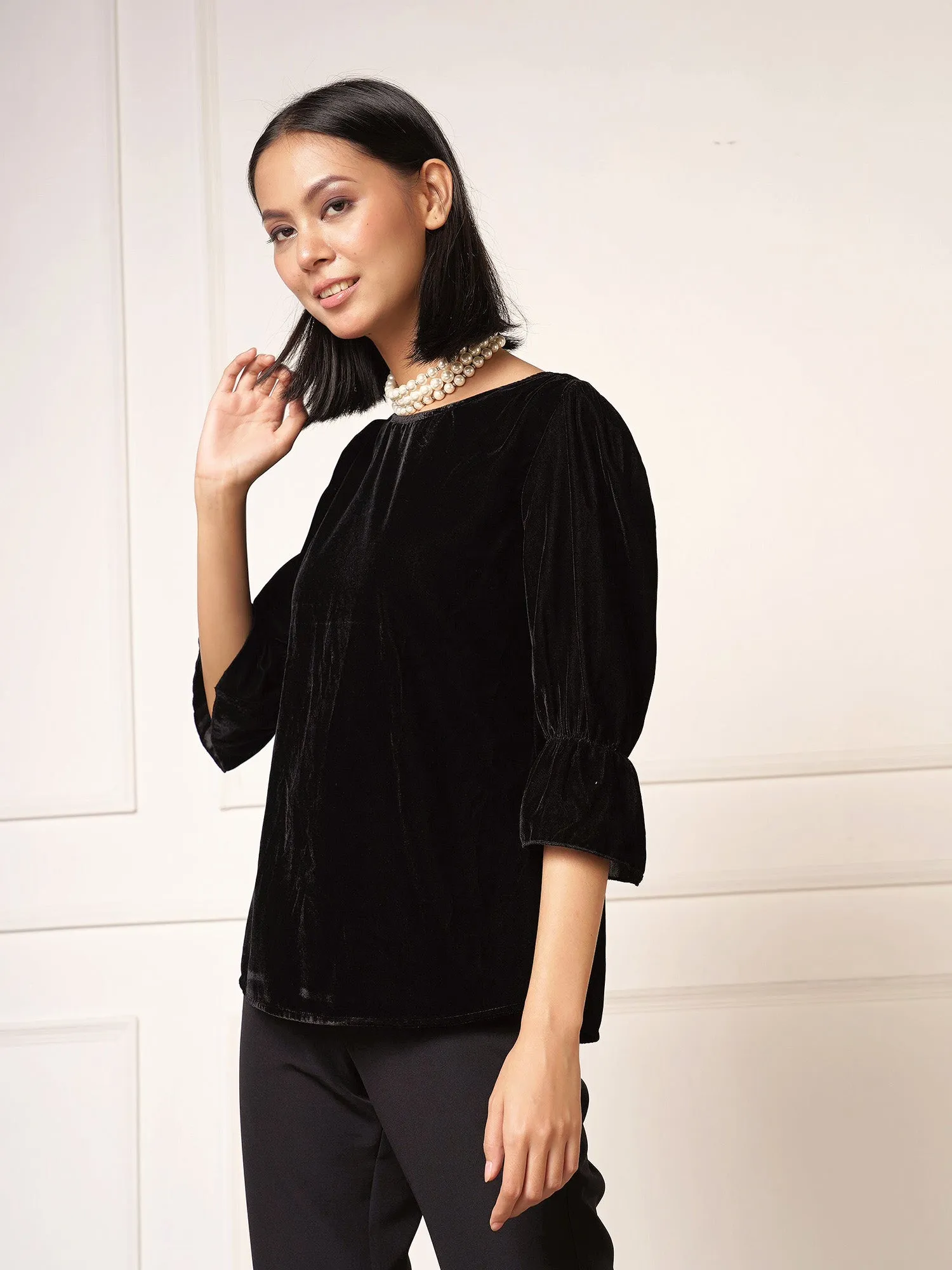 Jennifer Boat Neck Top-Black sold by Salt Attire product image thumbnail 3