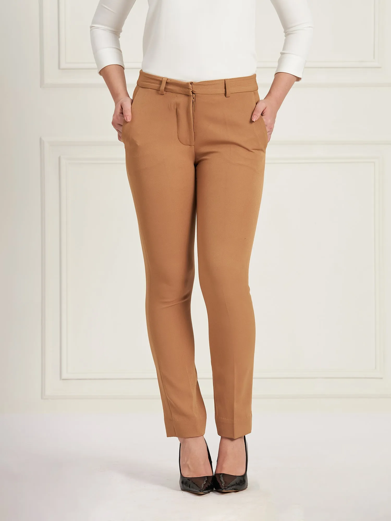 Earnest Mid Rise Slim Pants-Beige sold by Salt Attire product image thumbnail 5