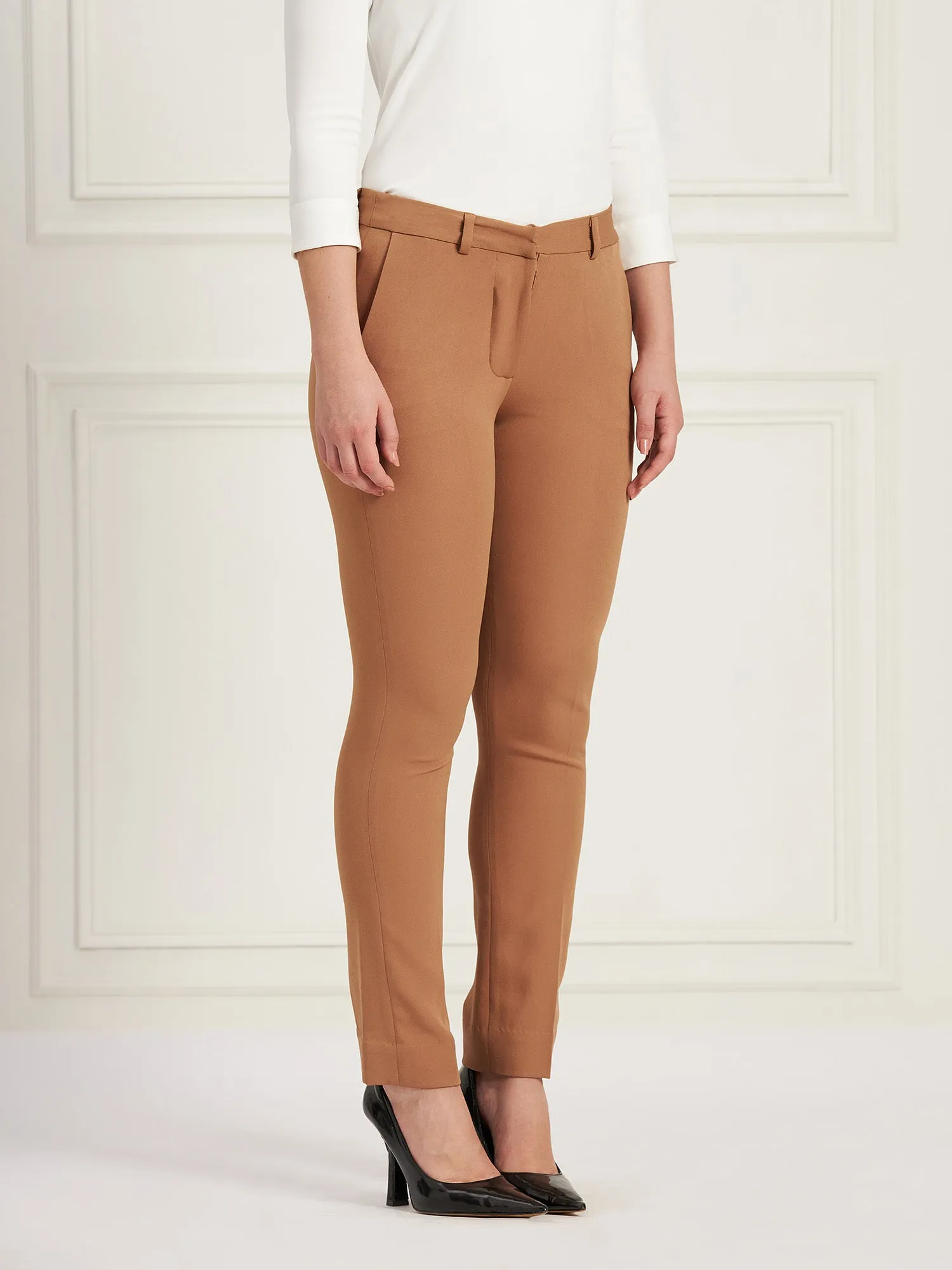 Earnest Mid Rise Slim Pants-Beige sold by Salt Attire