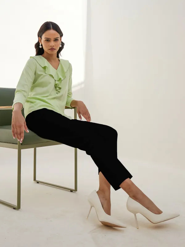 Calla Ankle Length Trousers-Black sold by Salt Attire