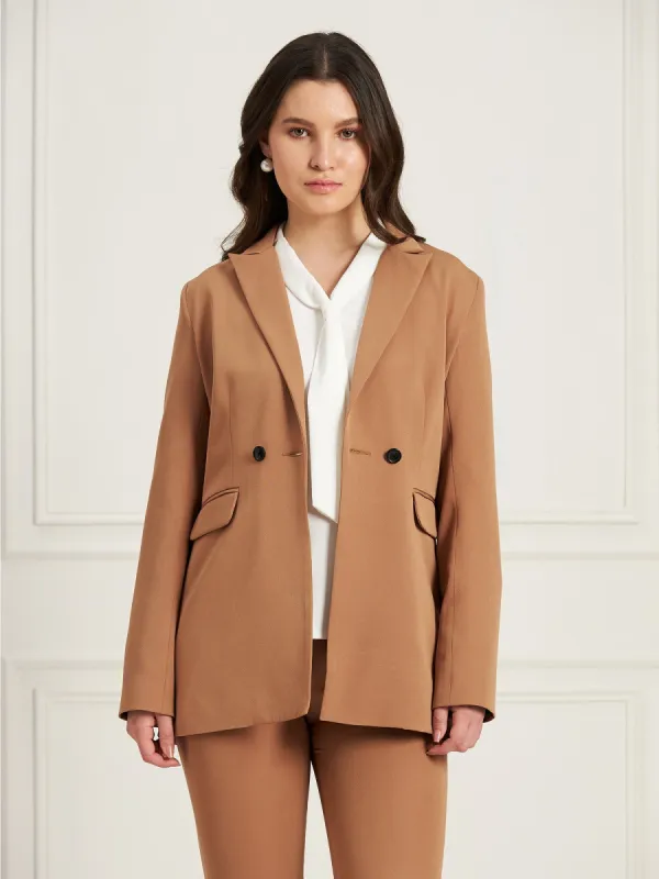 Bold Double Breasted Blazer-Beige sold by Salt Attire