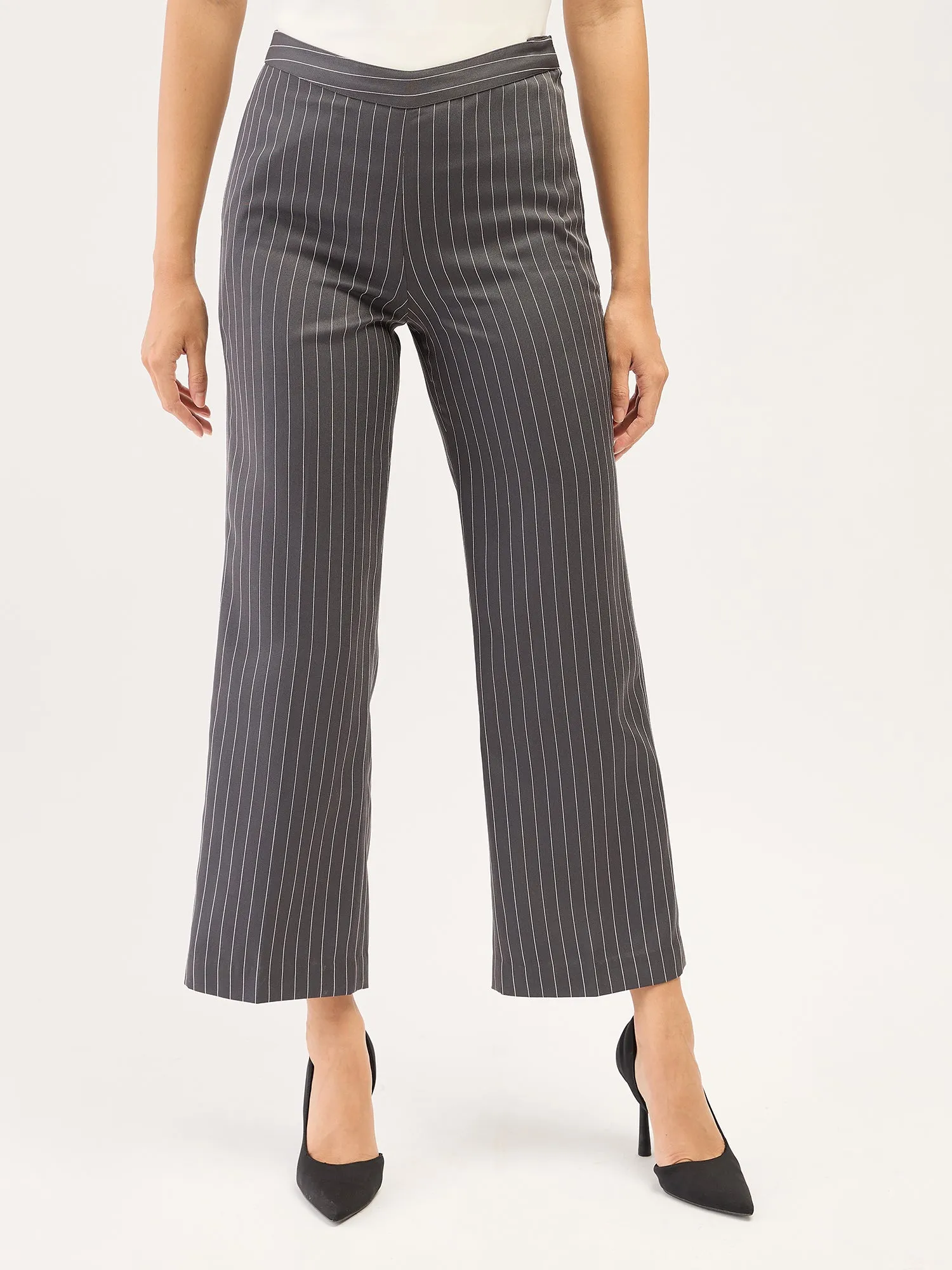 Liberal Striped Formal Side Zip Pant - Grey/white sold by Salt Attire product image thumbnail 2