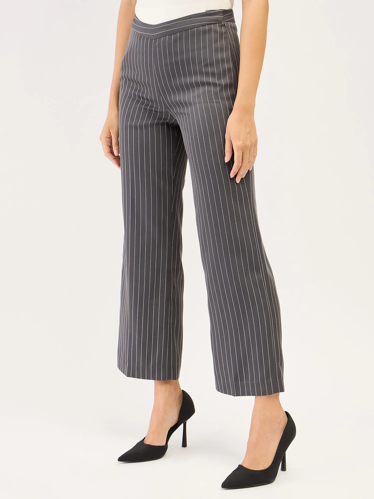 Liberal Striped Formal Side Zip Pant - Grey/white sold by Salt Attire product image thumbnail 3