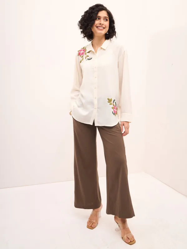 Flourish Embroidered Shirt-White sold by Salt Attire