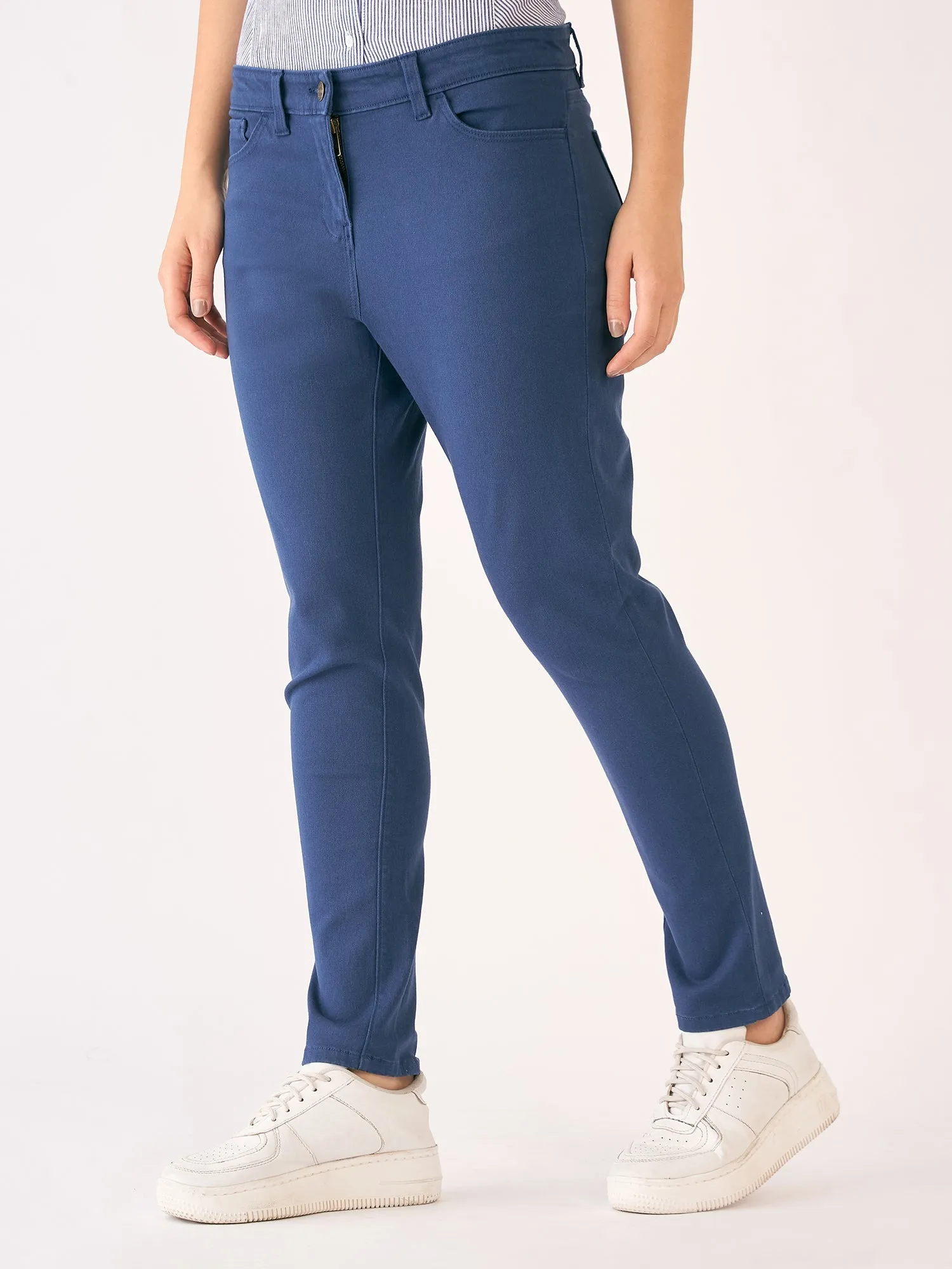 Urban Twill Mid Rise Slim Fit Pants-Blue sold by Salt Attire product image thumbnail 3