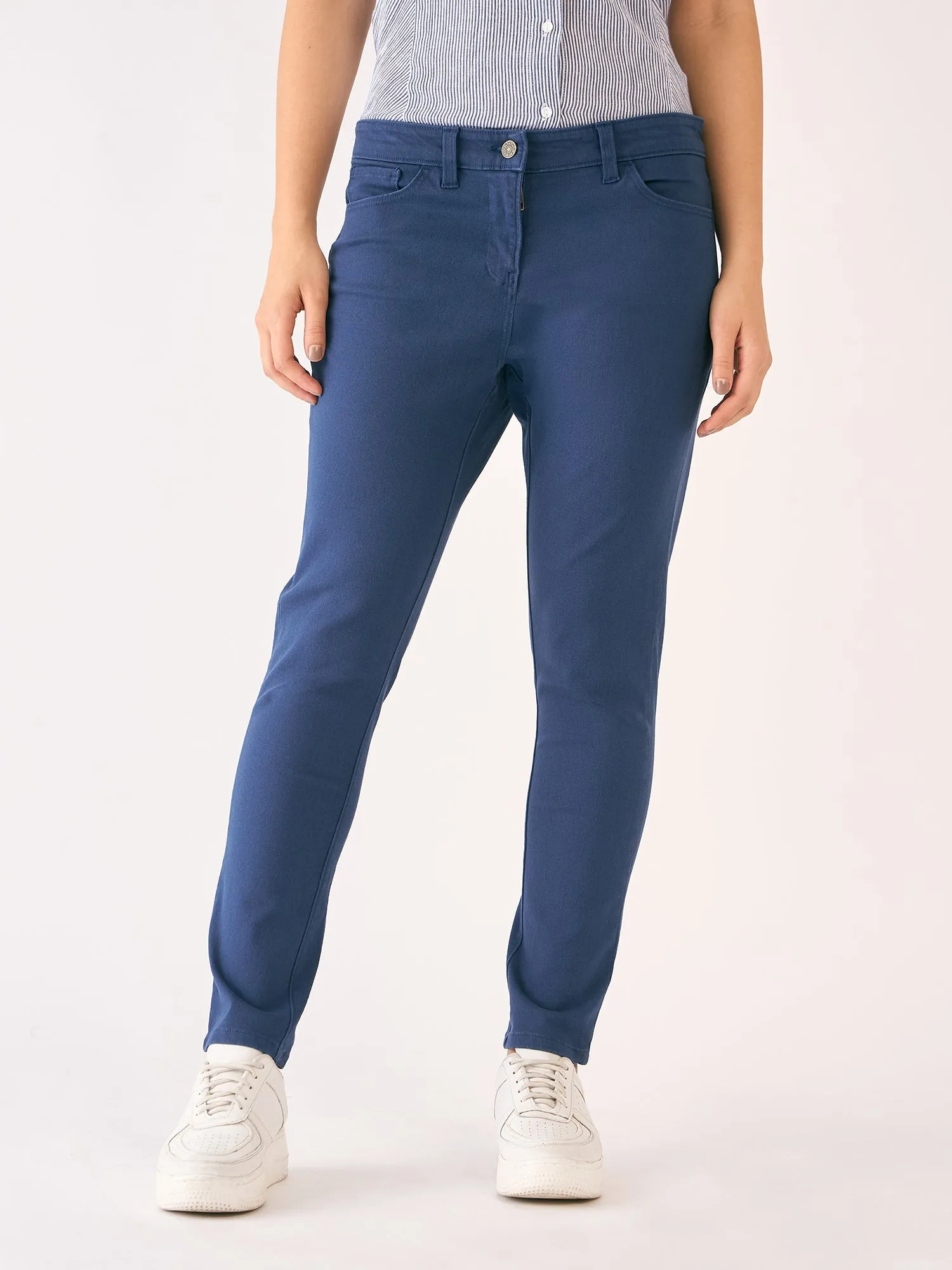 Urban Twill Mid Rise Slim Fit Pants-Blue sold by Salt Attire product image thumbnail 4