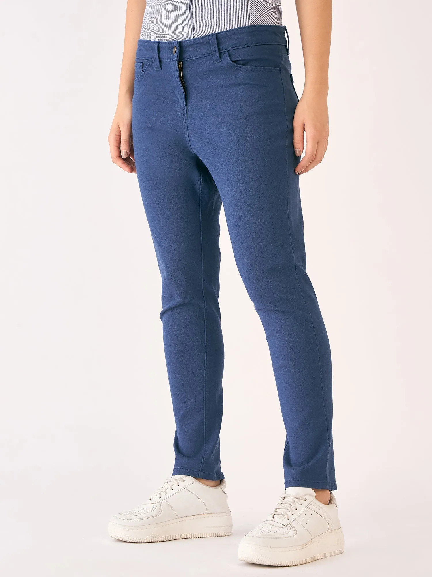 Urban Twill Mid Rise Slim Fit Pants-Blue sold by Salt Attire product image thumbnail 5